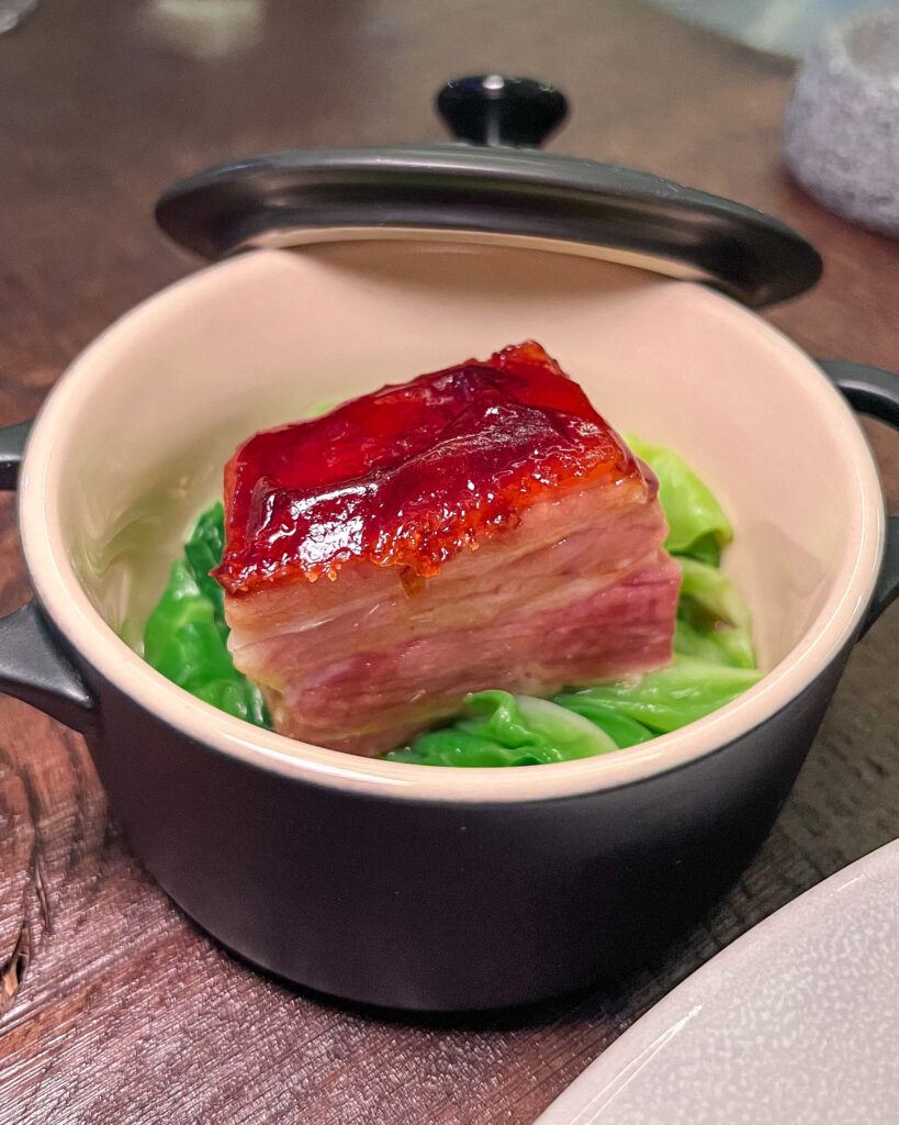 Pork belly in a dish from the Avery x Argile collab