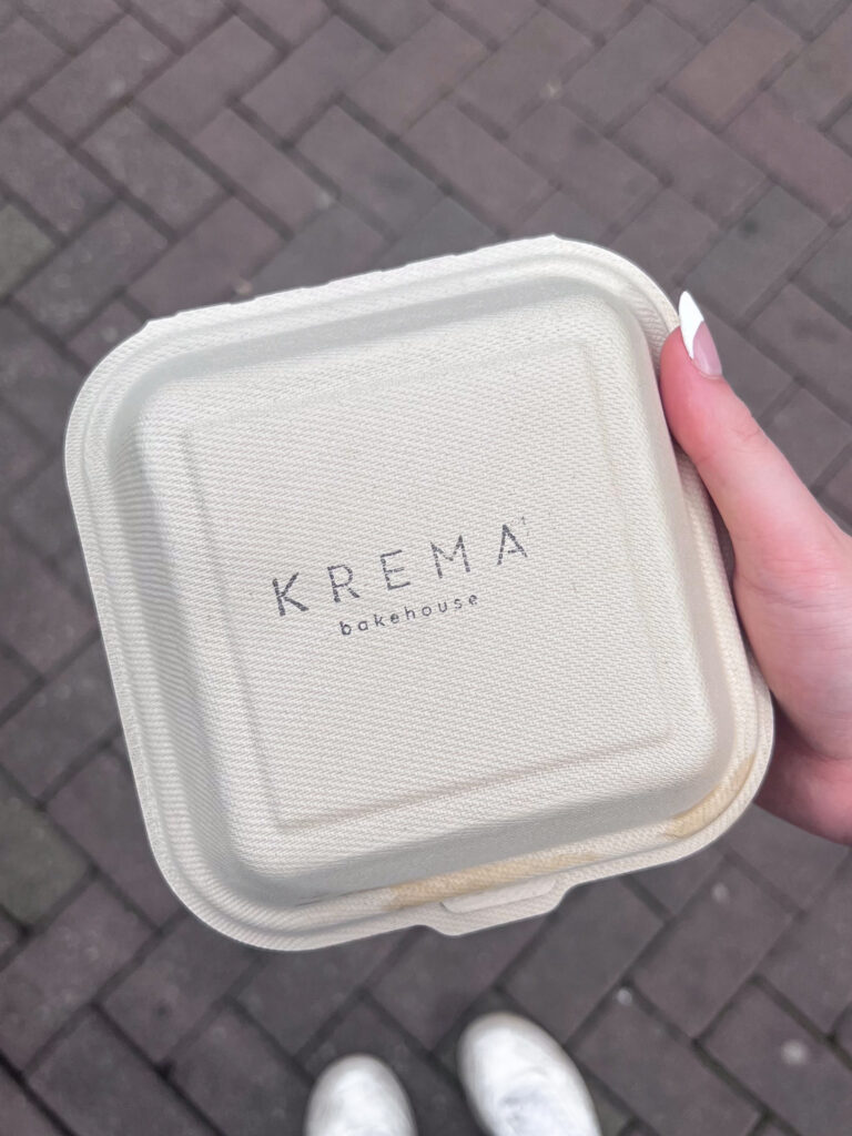 Krema Bakehouse branded takeaway box