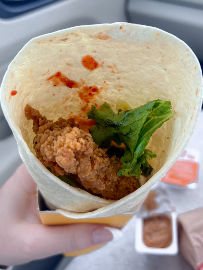 Inside McDonald's chicken wrap