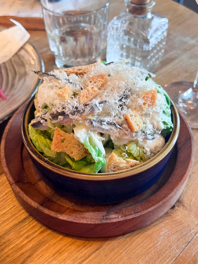 Caesar salad with croutons, anchovies and parmesan cheese from Thirty Knots