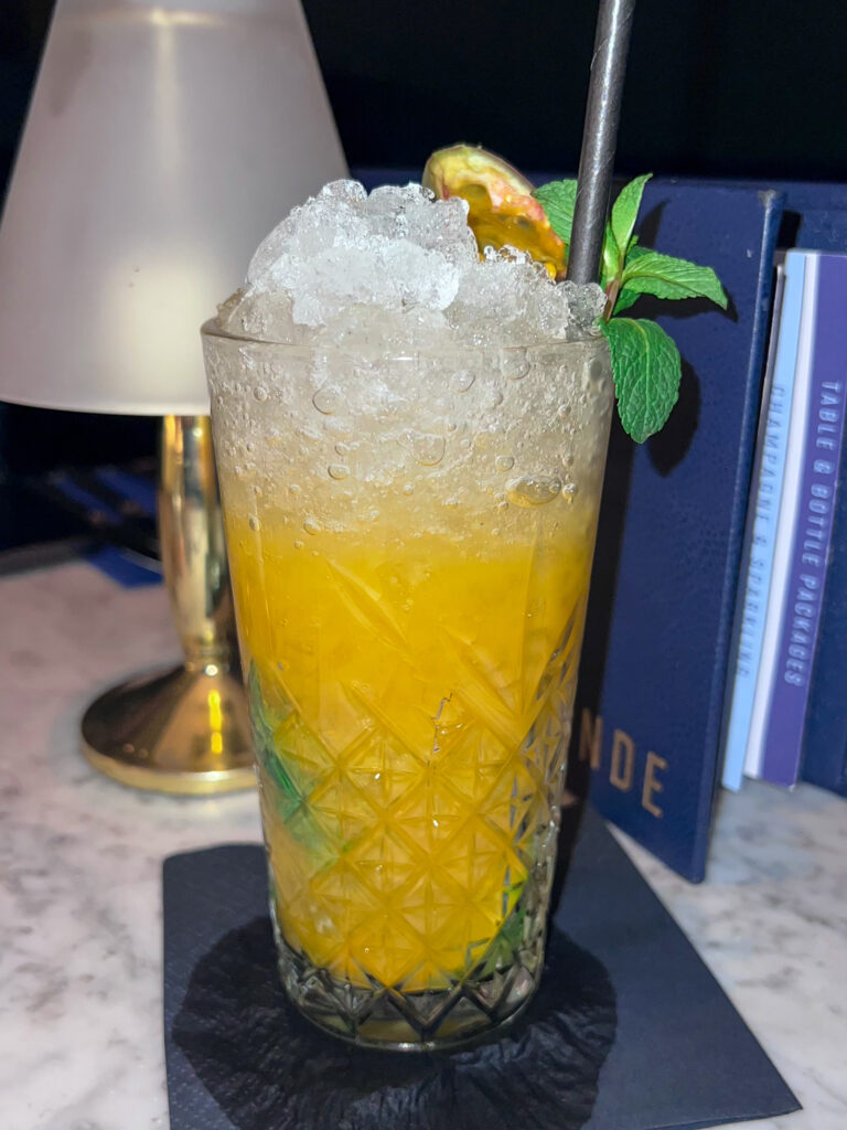 Passionfruit mojito mocktail from Le Monde