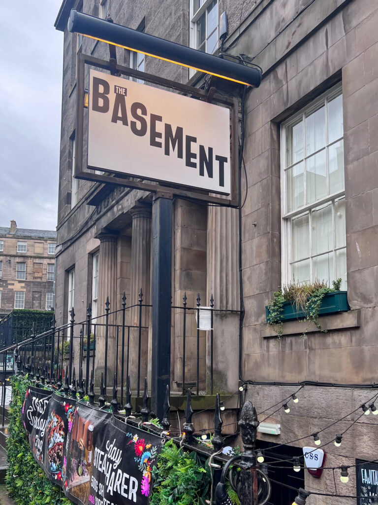 The Basement front entrance and sign