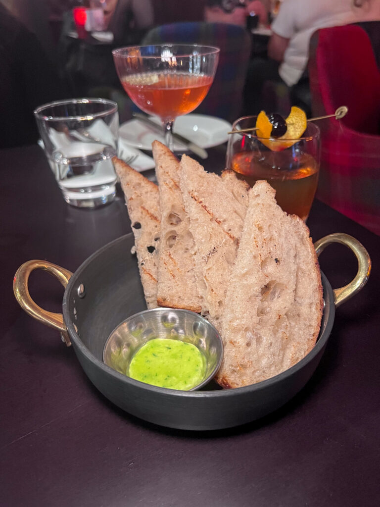 Bread and green butter from The Merchant Steakhouse