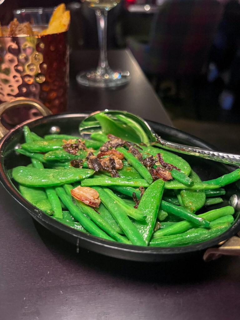 Sugar snap peas from The Merchant Steakhouse