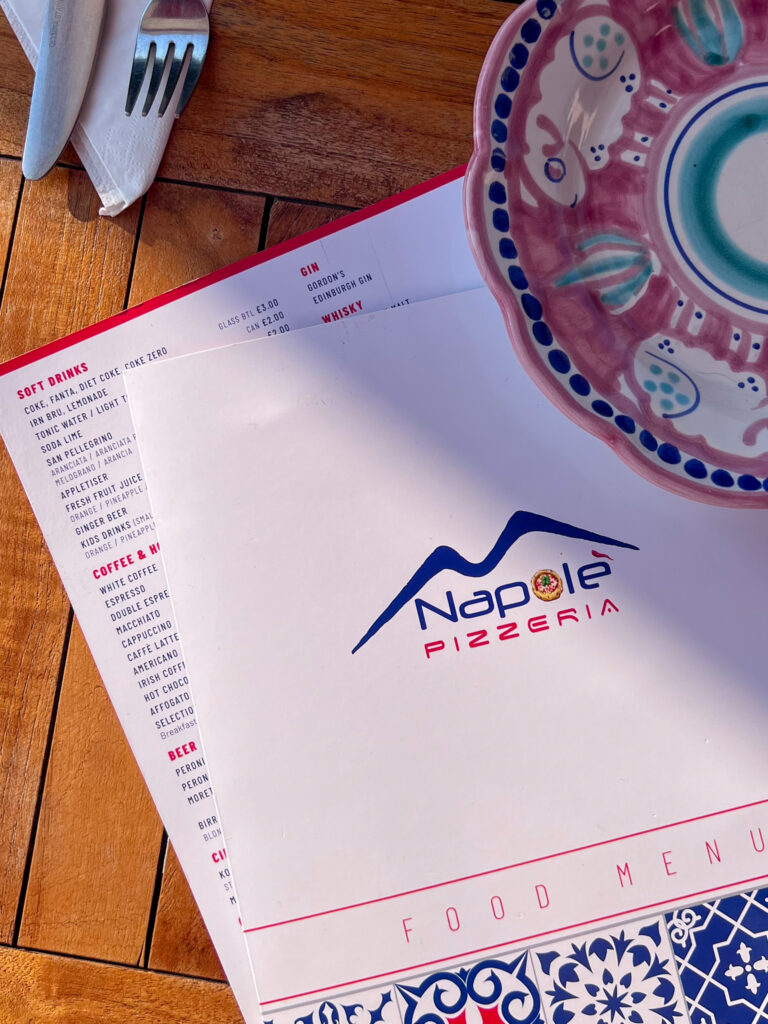 Menu from Napole Pizzeria