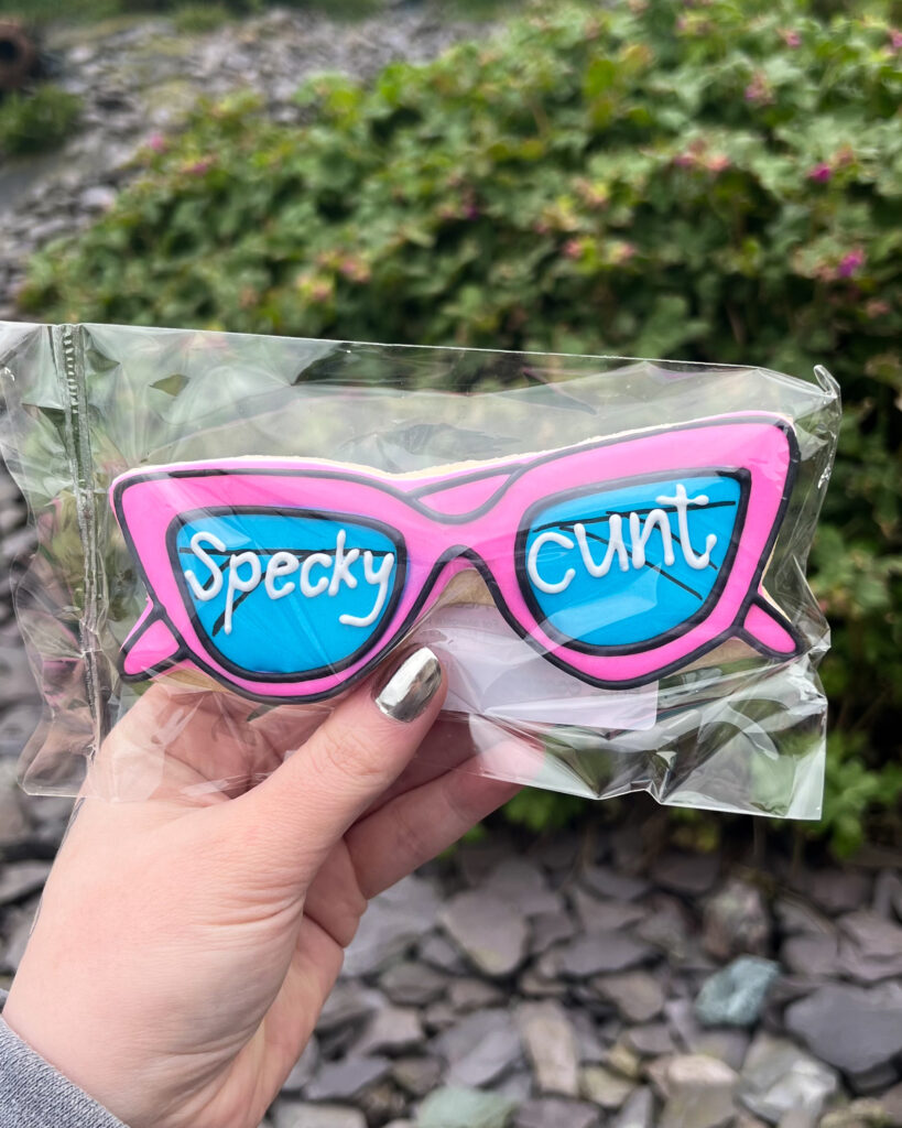 Specky cunt cookie from Rude Cookies