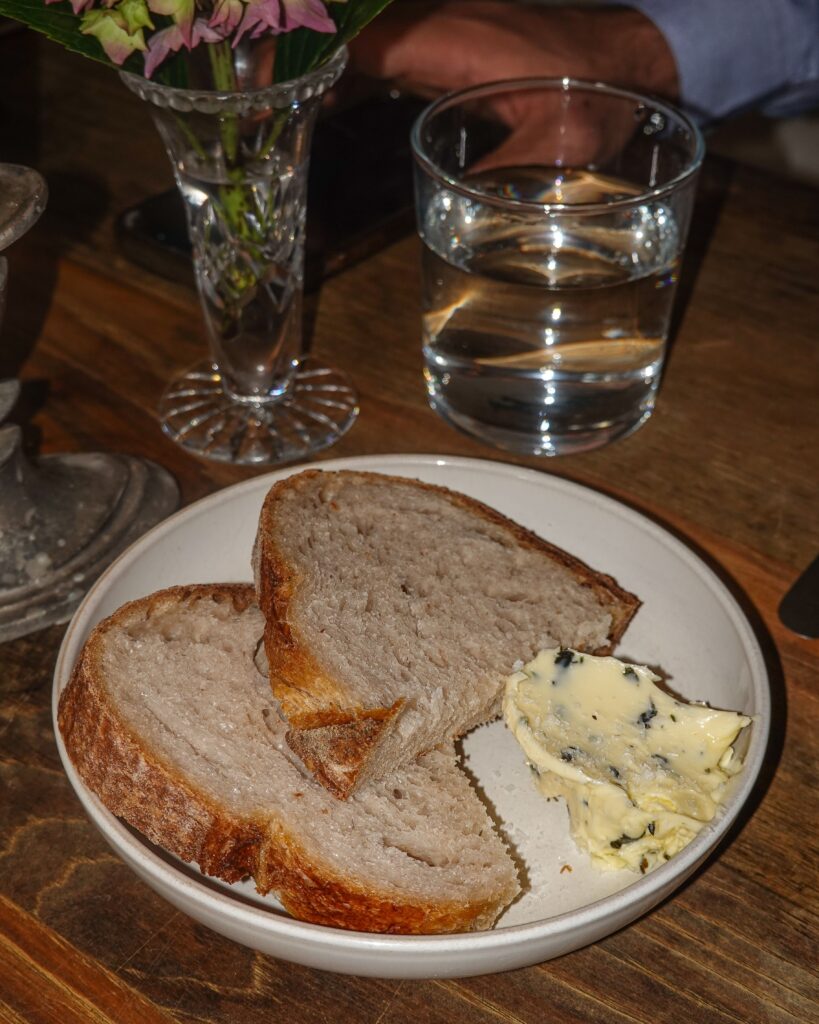 sourdough bread and butter from the gardener's cottage